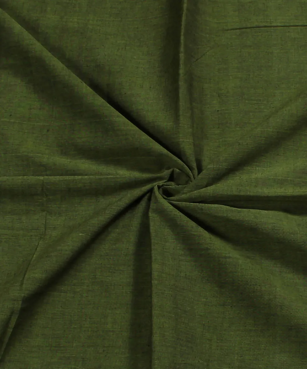 0.36m Olive green handwoven cotton fabric