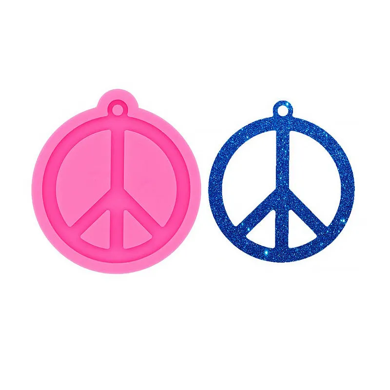 1 piece Peace Sign Silicone Keychain Mold, Resin Keychain Mold, Jewelry Making Mould 10338050