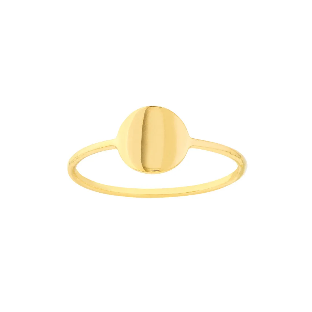 14k Gold Disc Ring