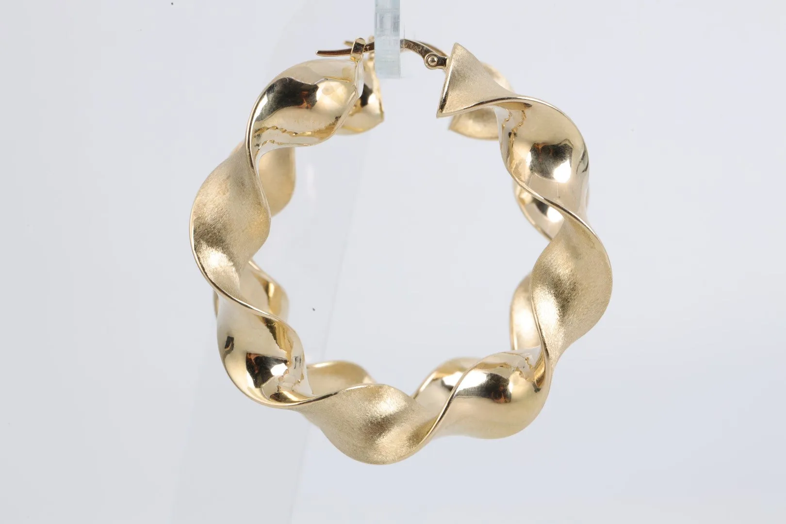 14k Yellow Gold Large Twisted Hoop Earrings (9.12g.)