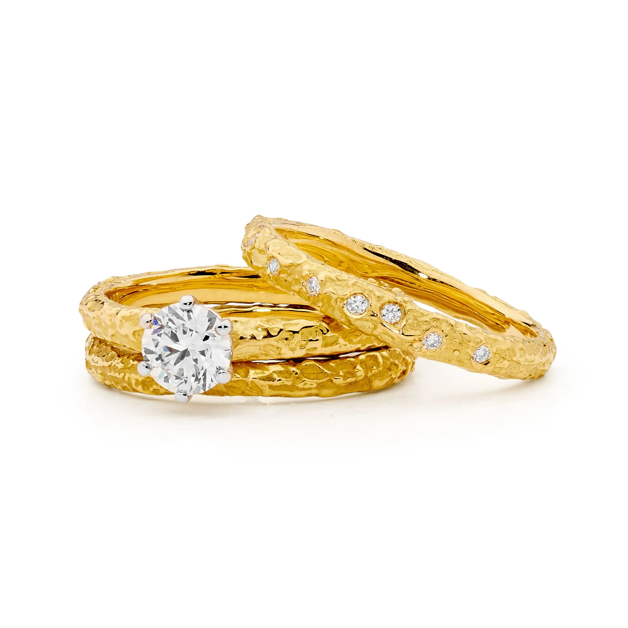 18ct Yellow Gold Three Ring Set