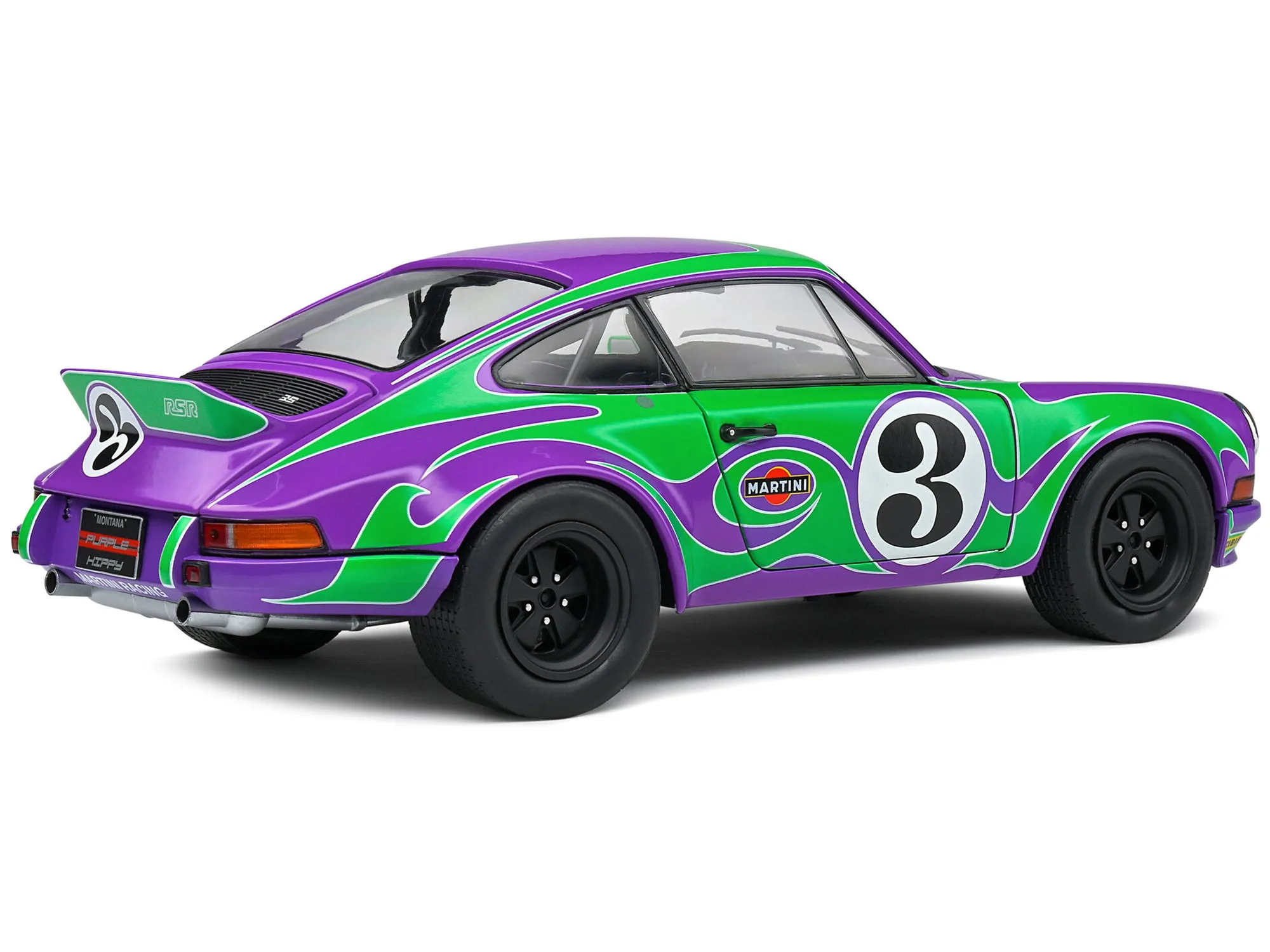 1973 Porsche 911 RSR #3 Purple Hippy Tribute Competition Series 1/18 Diecast Model Car by Solido