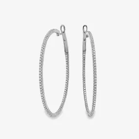 2 Ultra Whisper Thin 1.35CT Hoop Earrings