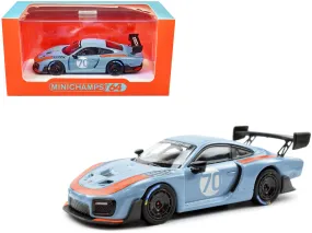 2018 Porsche 935/19 #70 Light Blue with Orange Accents 1/64 Diecast Model Car by Minichamps