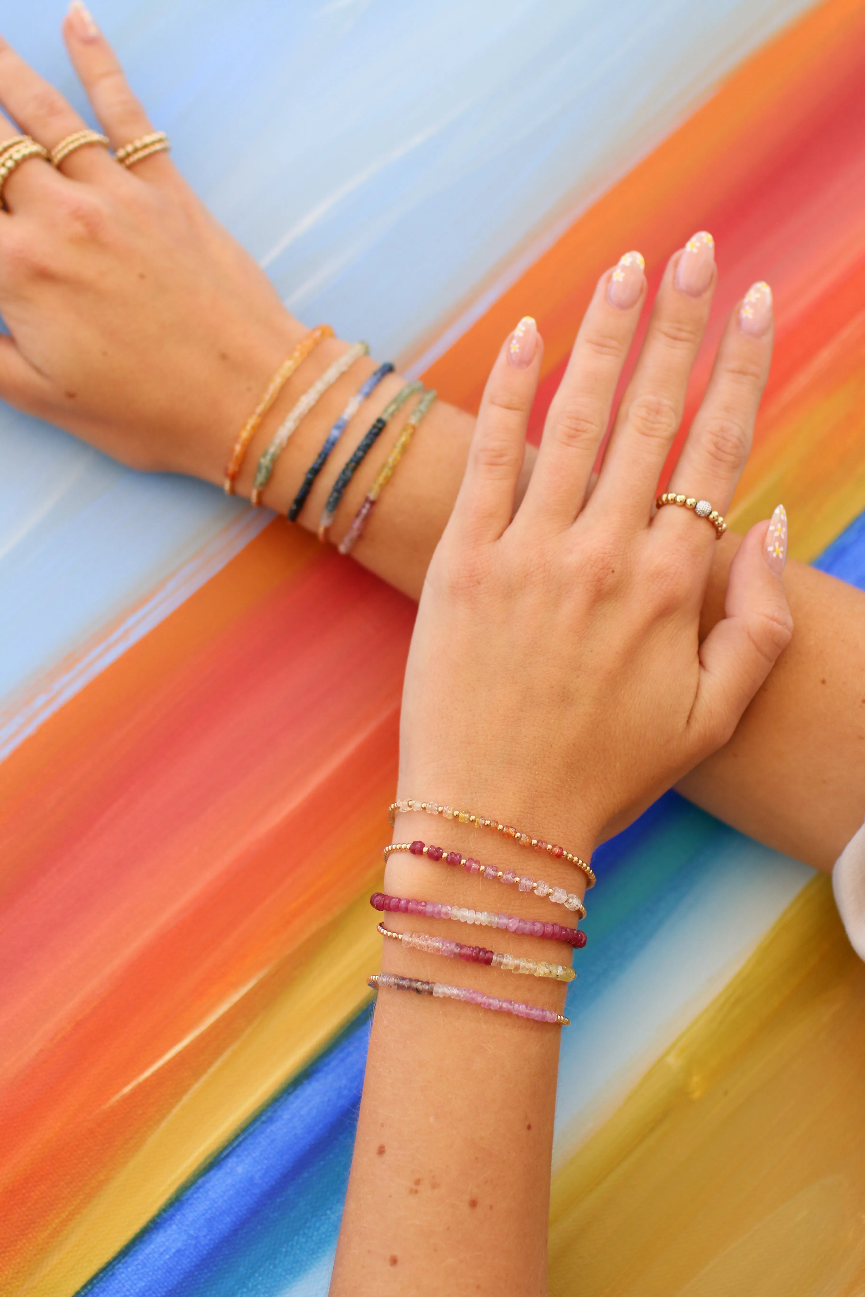 2MM Signature Bracelet with Sunrise Ombré Gold Pattern