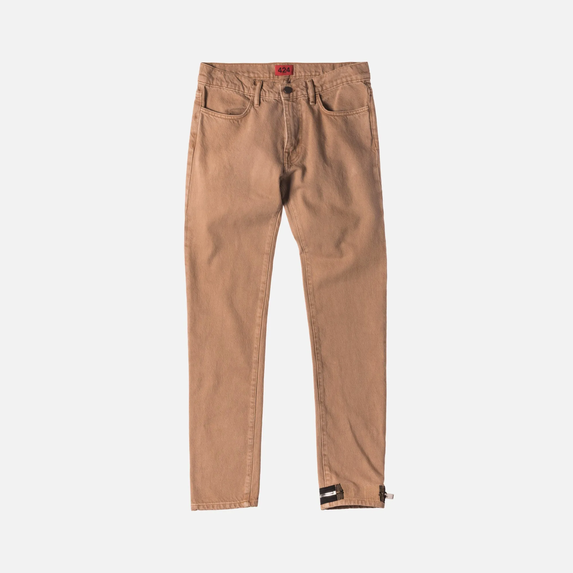 424 Denim Pant w/ Ankle Zip - Camel