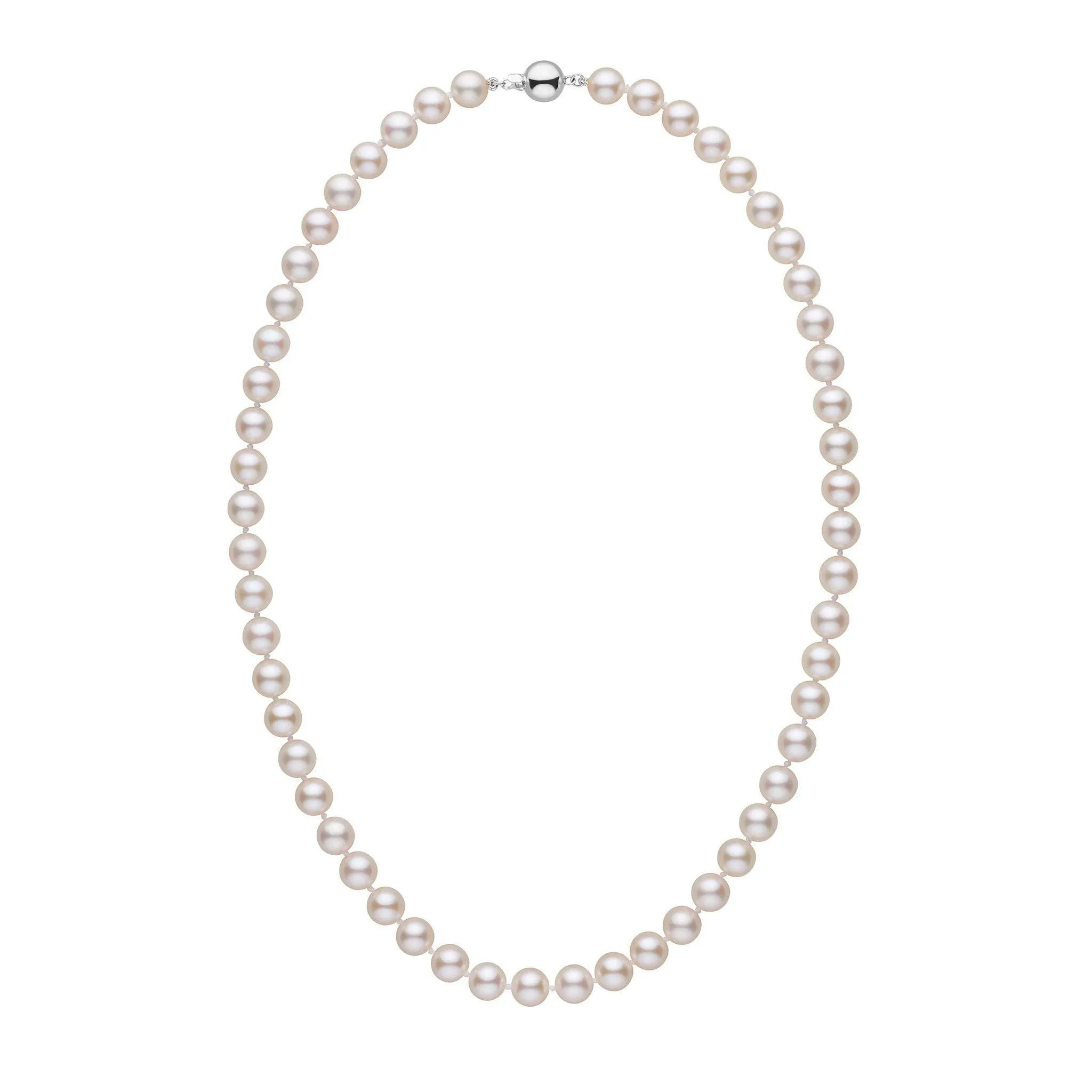 7.0-7.5 mm White Akoya 18 inch AA  Pearl Necklace