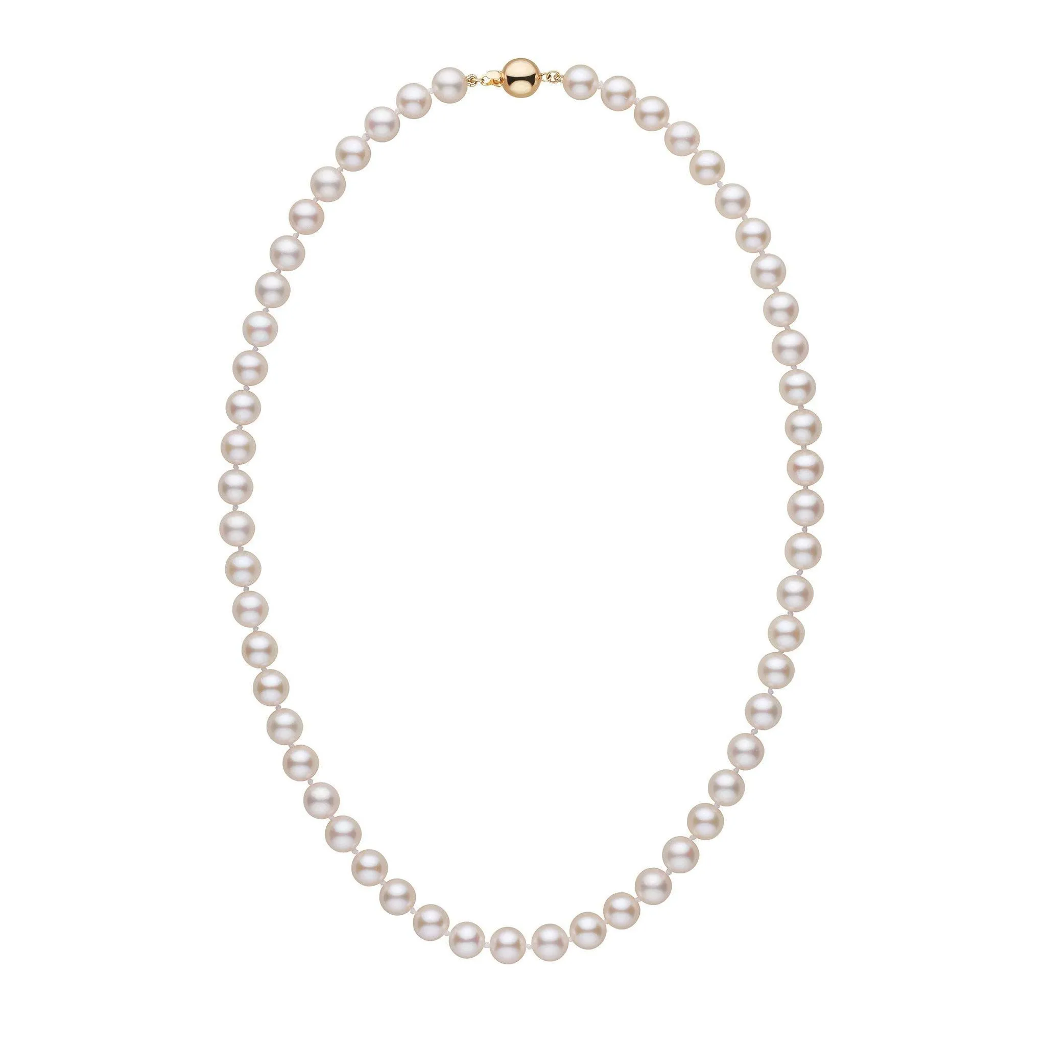 7.0-7.5 mm White Akoya 18 inch AA  Pearl Necklace