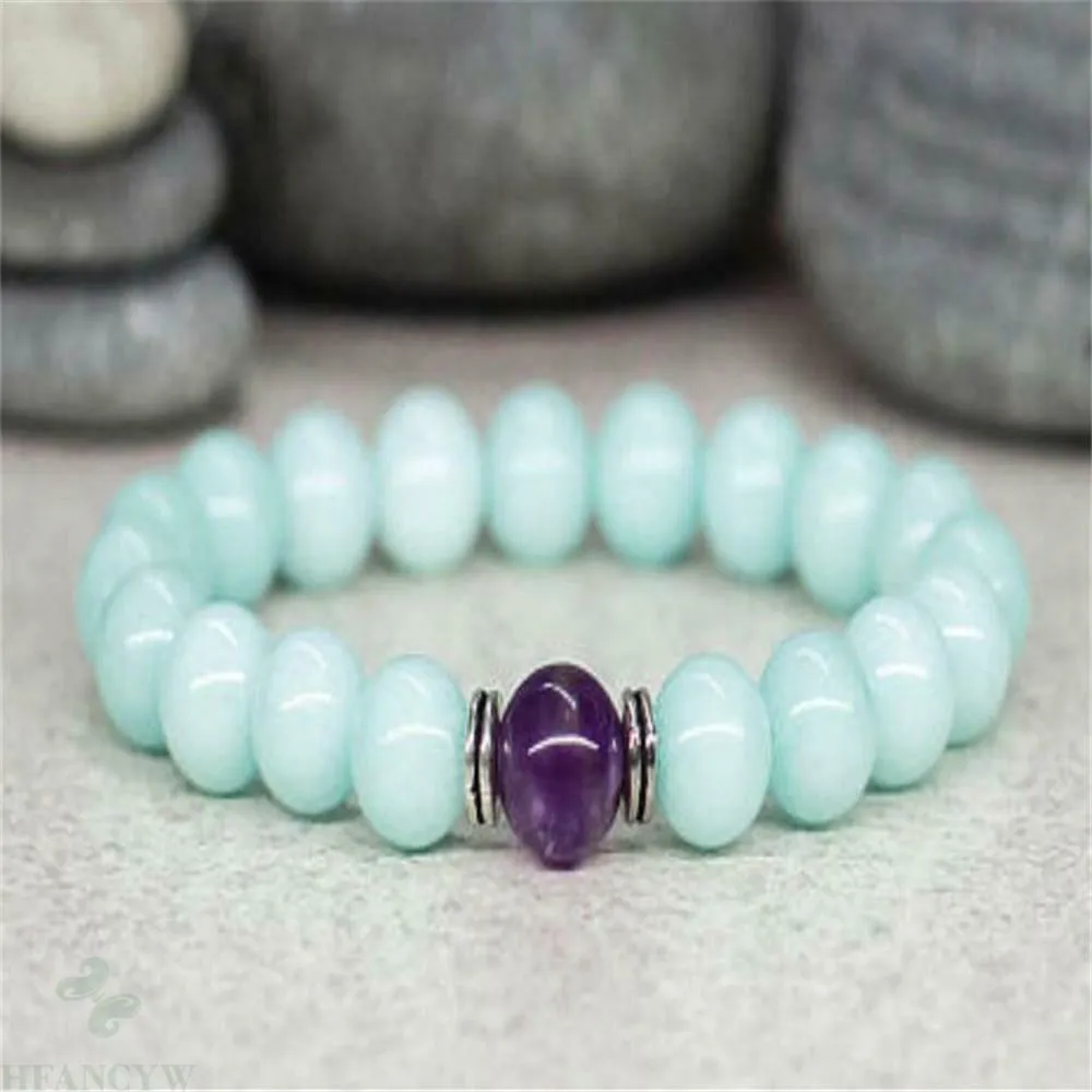 8mm Amazonite Amethyst Rose Quartz Mala Lucky Rui Bead Bracelet