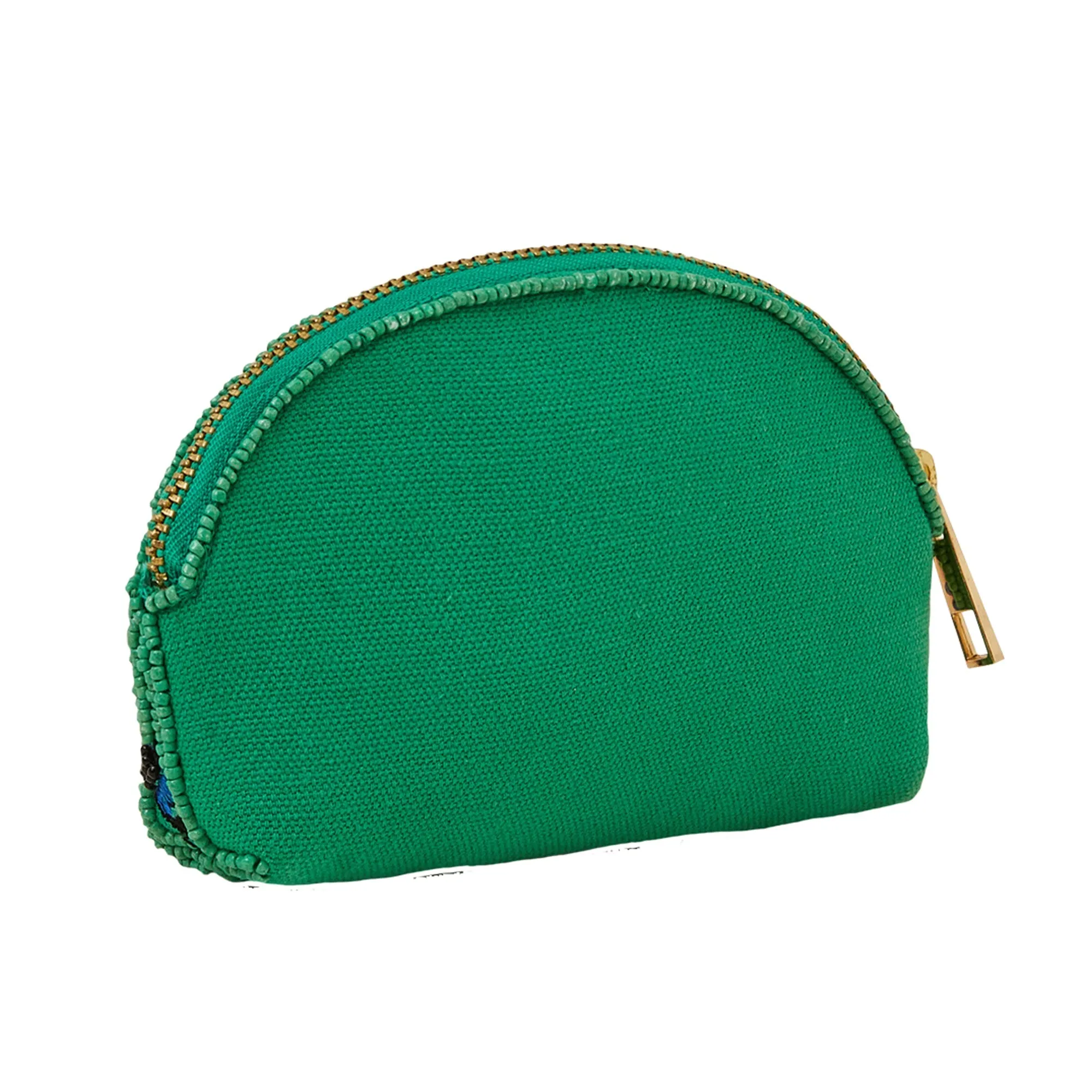 Accessorize London Women's Green Hand-beaded Coin Purse