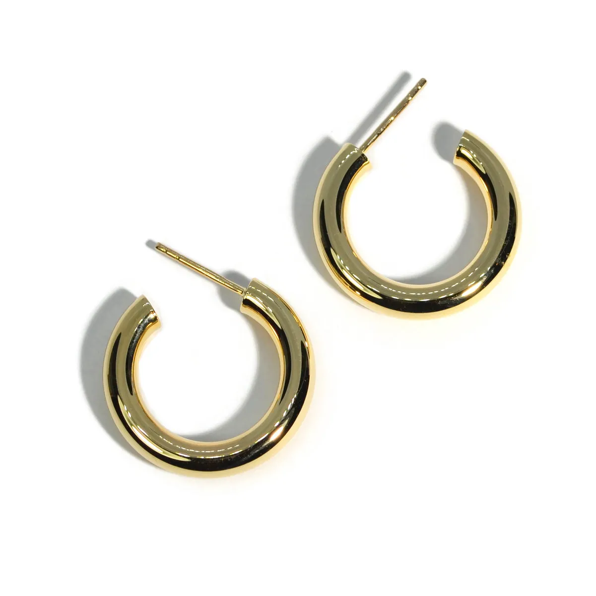 AFJ Gold Collection - Medium Hoop Earrings, Yellow Gold