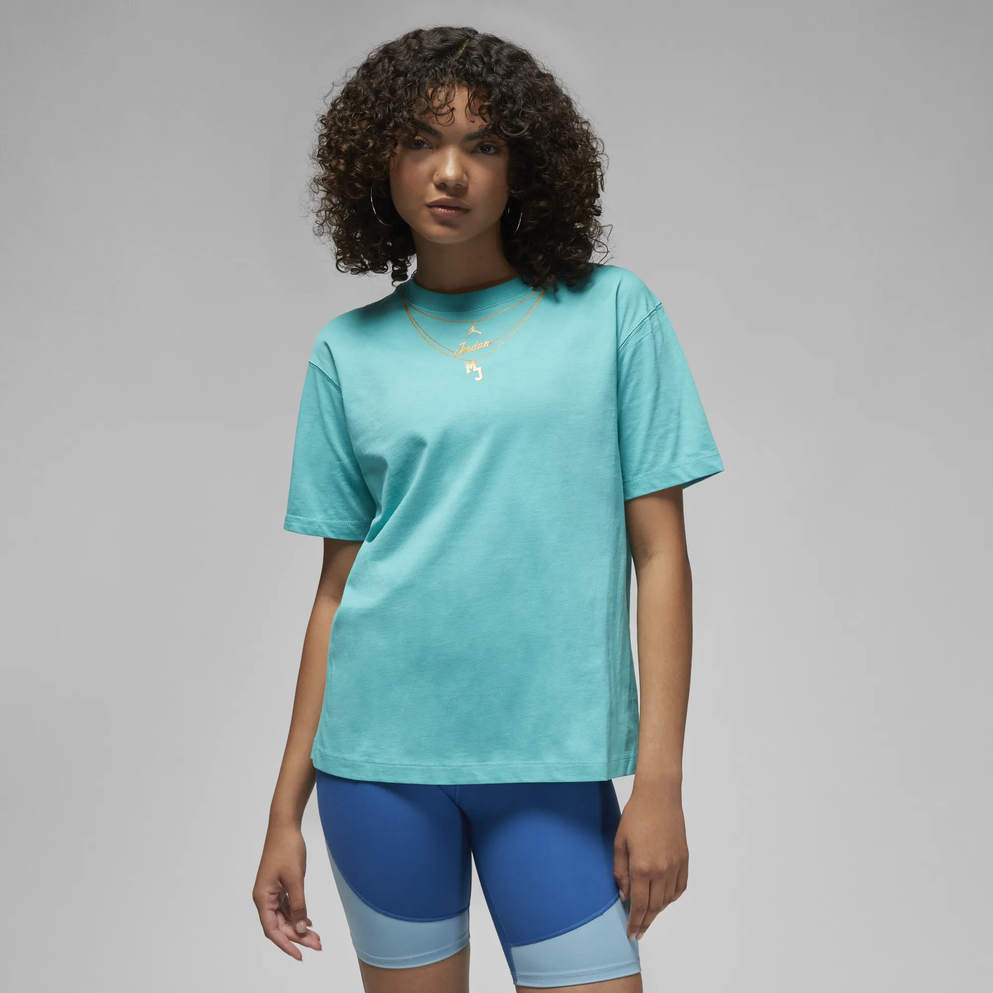 Air Jordan Womens Heritage Gold Chain T-Shirt 'Washed Teal'