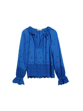 Alora Blouse in Cobalt