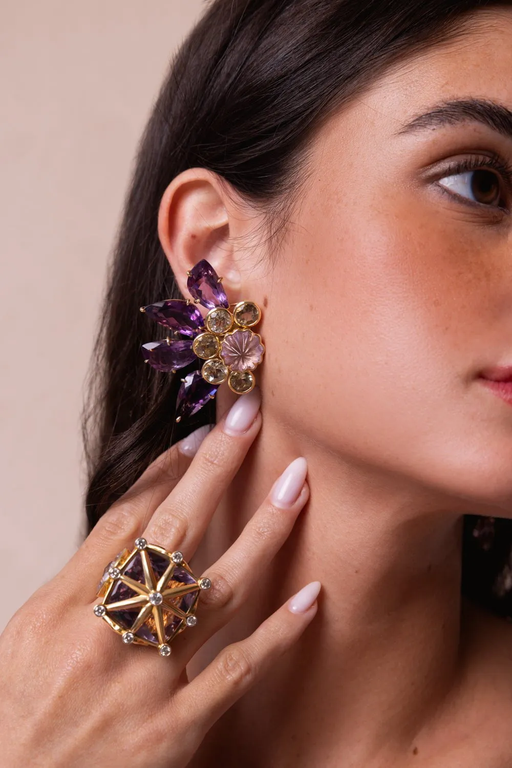 Amethyst Citrine Earrings