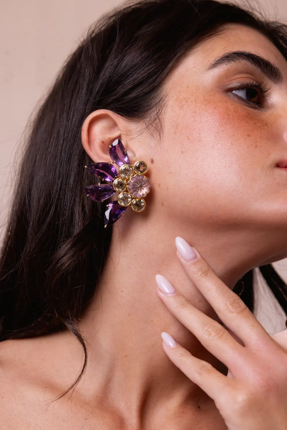 Amethyst Citrine Earrings