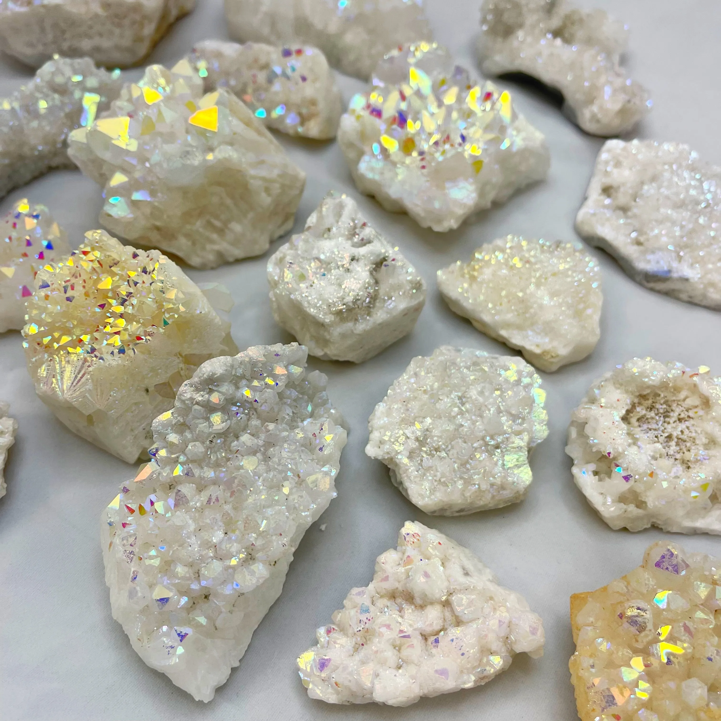 Angel Aura Quartz Clusters