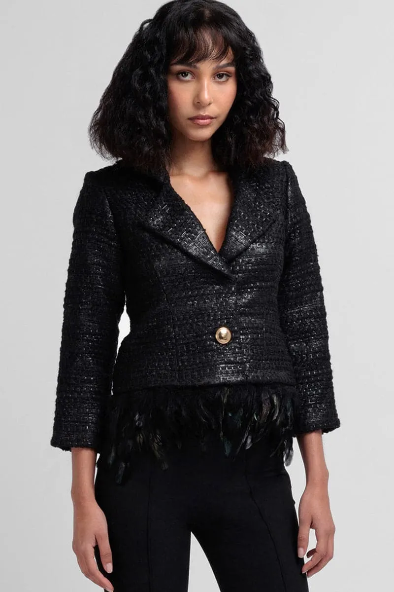 APHRODITE BLACK WOOL BLAZER