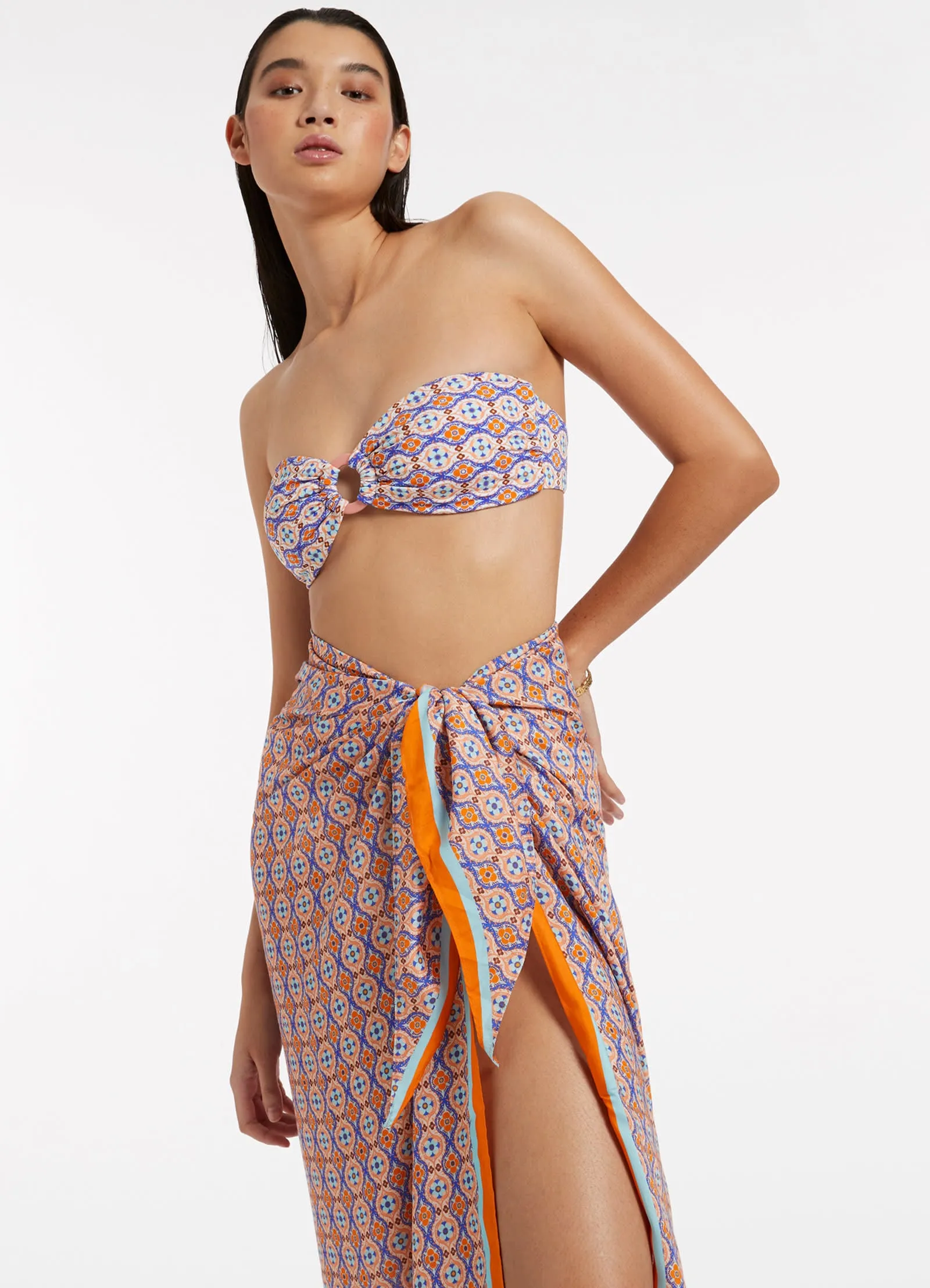 Azura Geo Sarong - Retro Orange