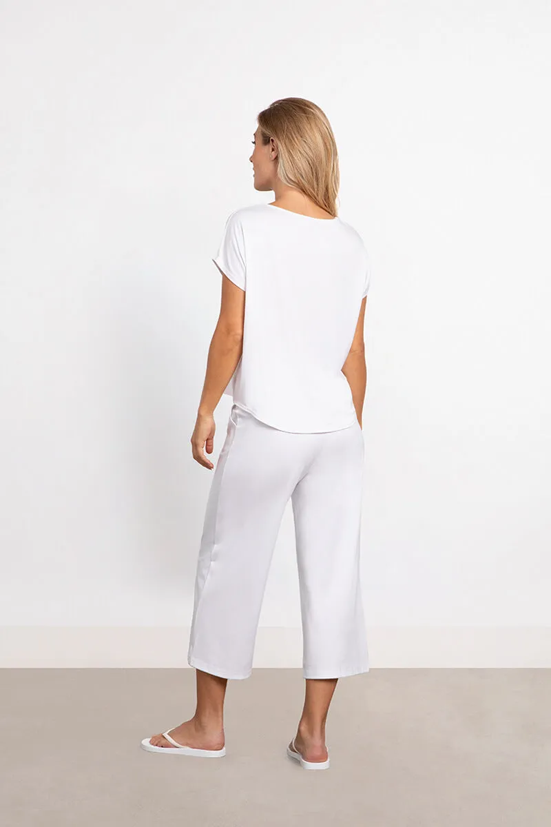 Bamboo Dolman Pocket Top | White