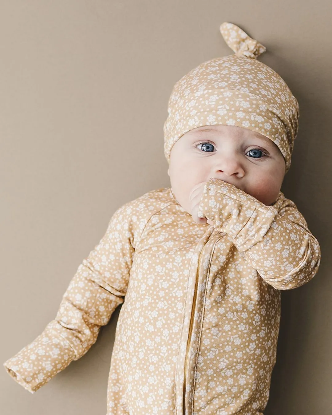 Bamboo Zip Romper | Neutral Garden