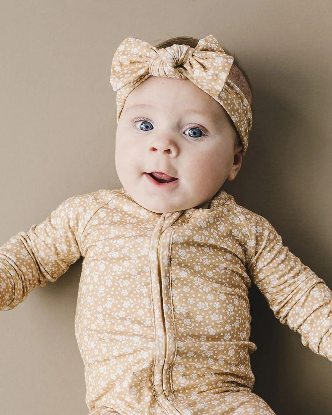 Bamboo Zip Romper | Neutral Garden