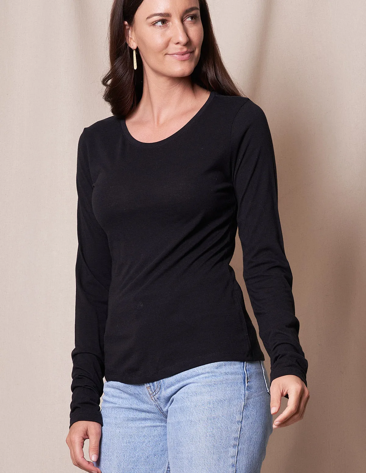 Bamboo/Cotton Long Sleeve Women's Tee - As-Is-Clearance