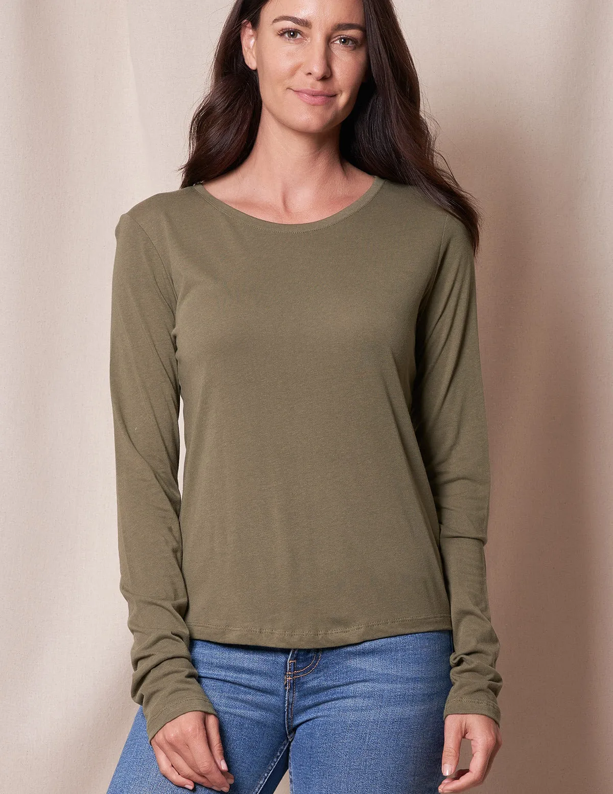 Bamboo/Cotton Long Sleeve Women's Tee - As-Is-Clearance