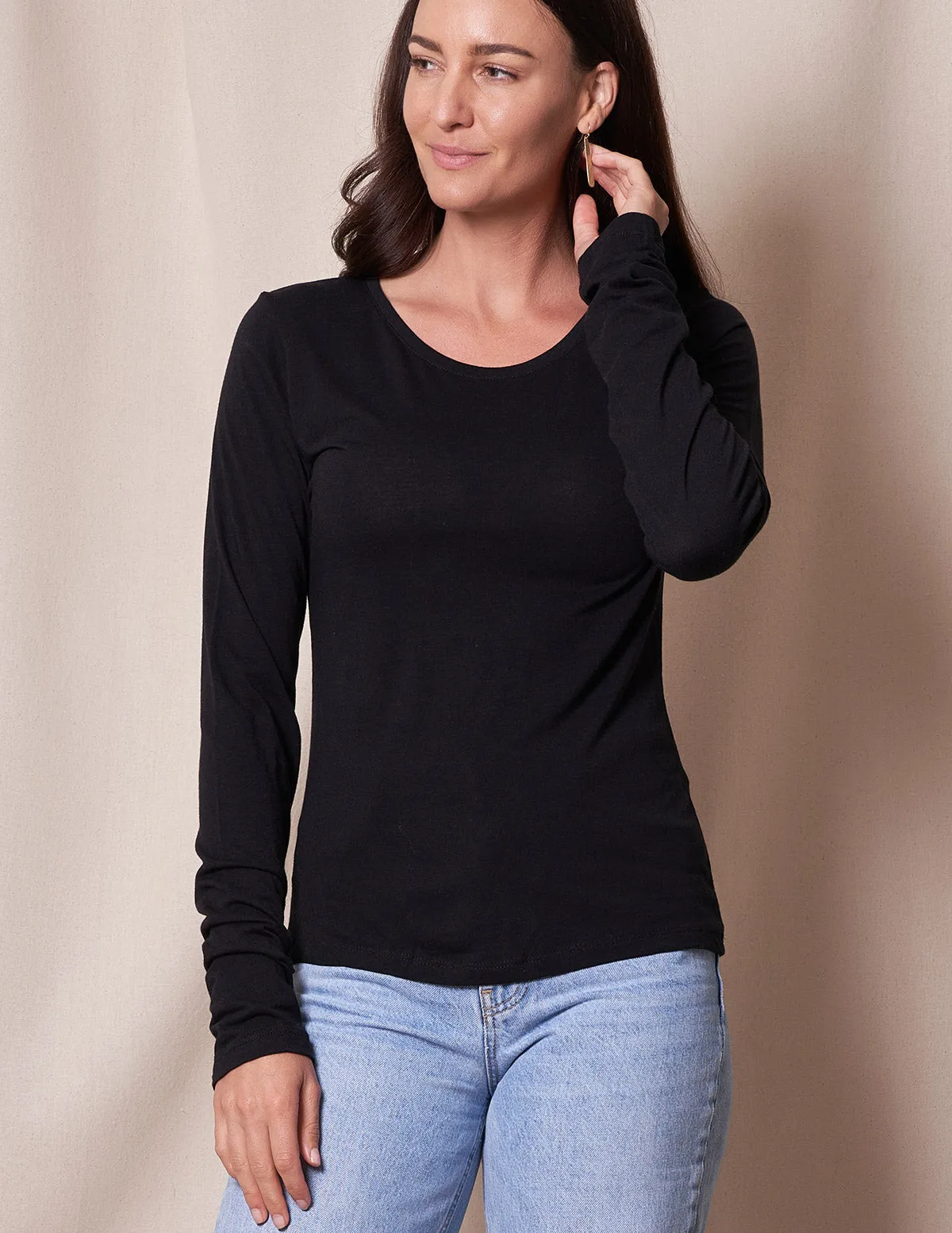 Bamboo/Cotton Long Sleeve Women's Tee - As-Is-Clearance