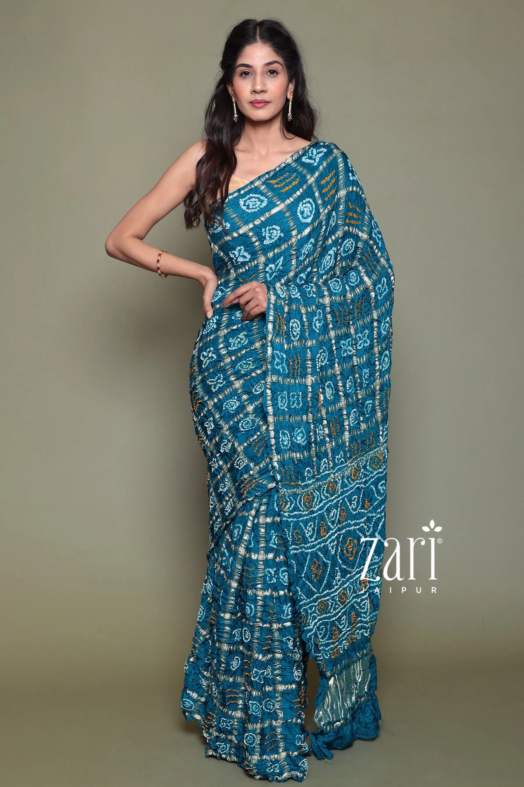 Bandhej Ghatchola Silk Saree with Zari work