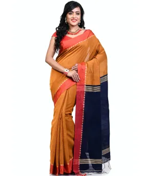 Bengal Handloom Orange SICO Saree