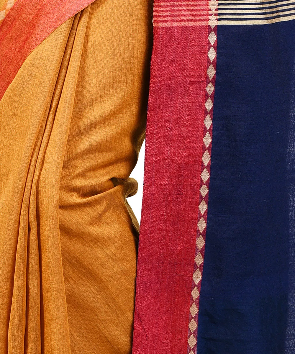 Bengal Handloom Orange SICO Saree