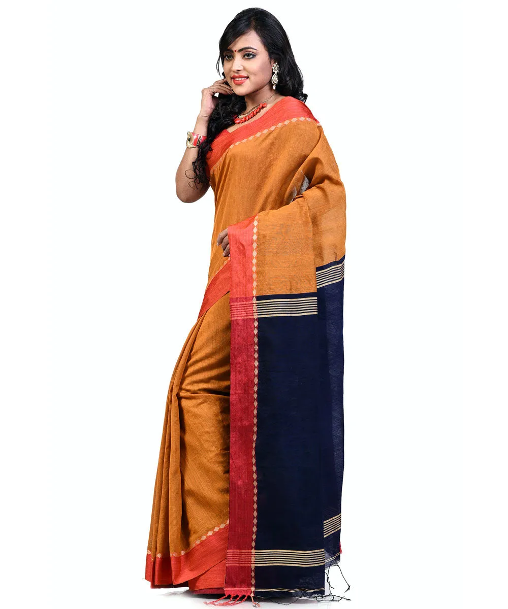 Bengal Handloom Orange SICO Saree