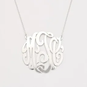 Better Jewelry 925 Sterling Silver Custom Three Letter Initial Monogram Pendant