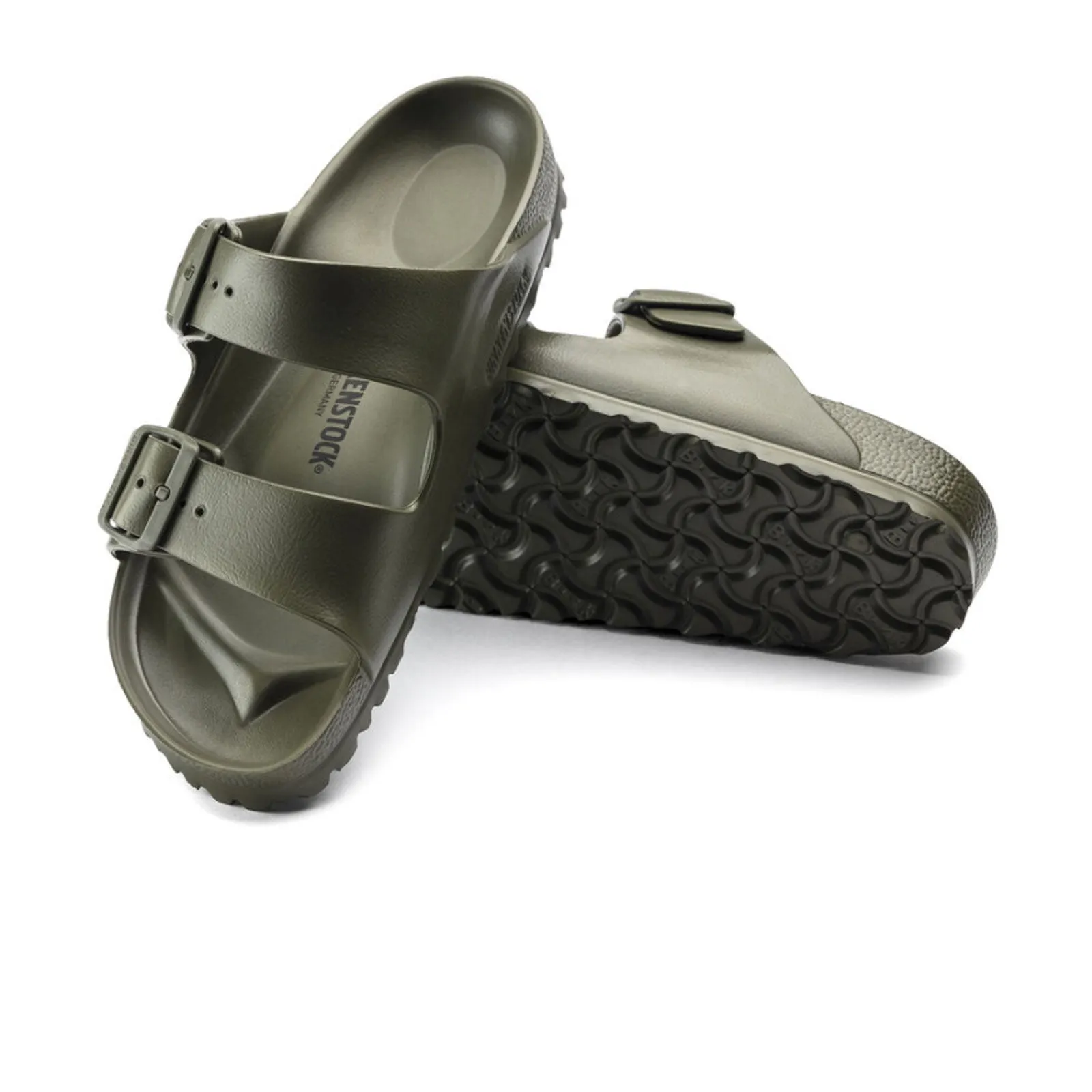 Birkenstock Arizona EVA Slide Sandal (Men) - Khaki/Green Buckle