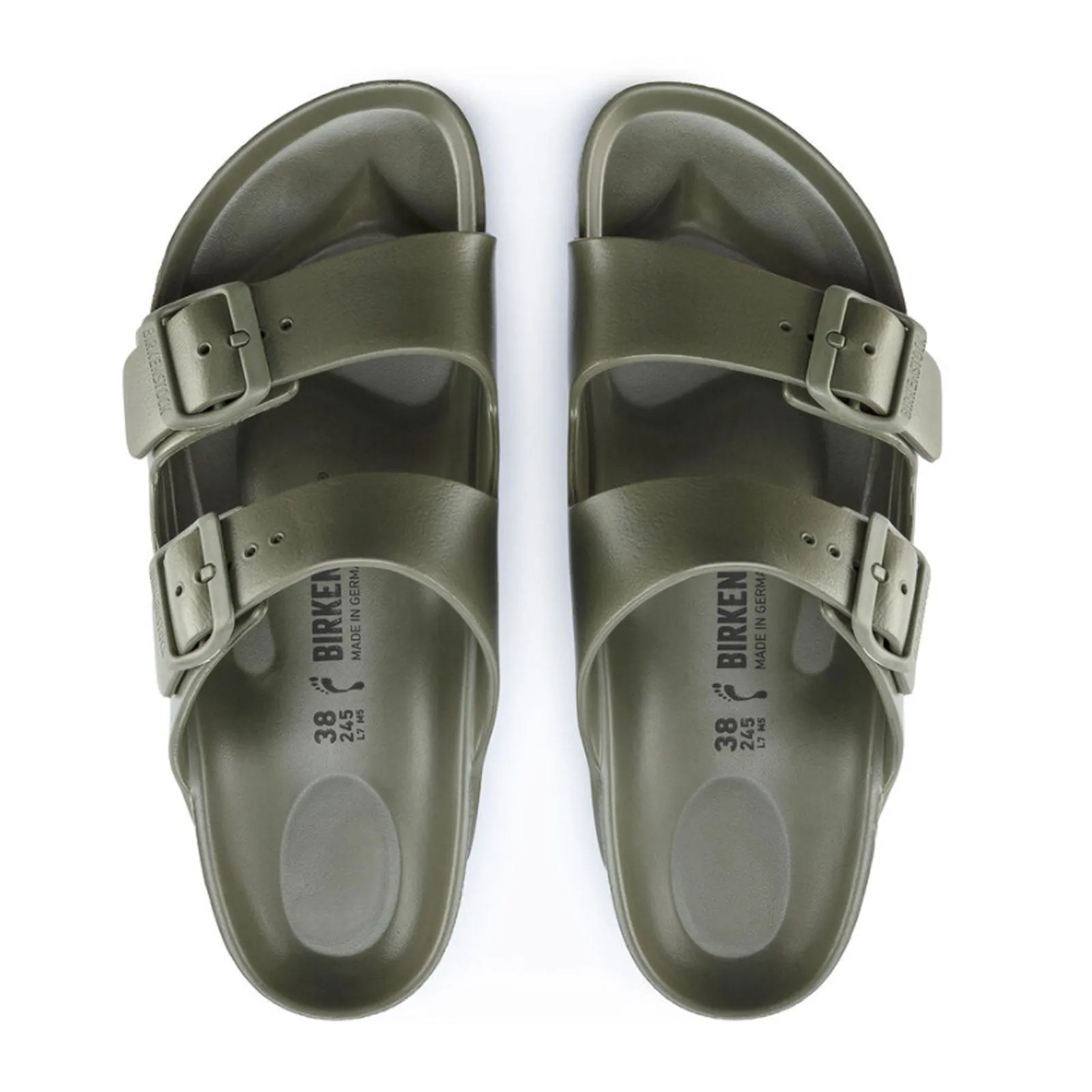 Birkenstock Arizona EVA Slide Sandal (Men) - Khaki/Green Buckle