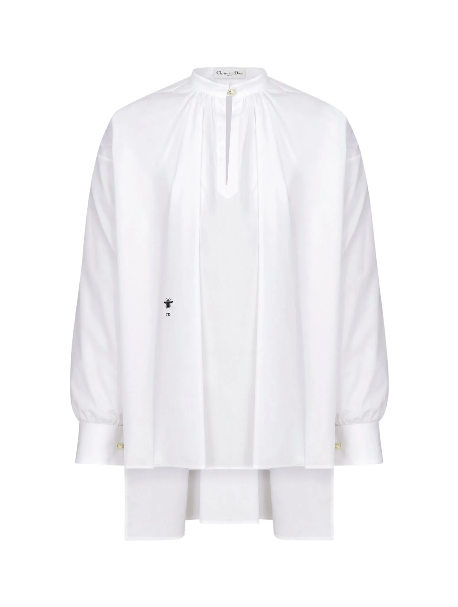 BLOUSE IN white cotton poplin