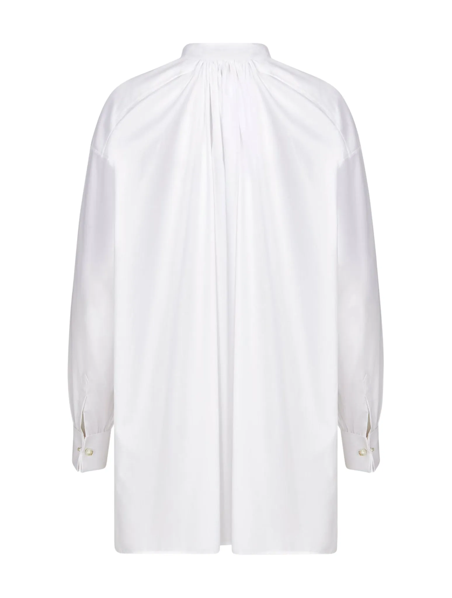 BLOUSE IN white cotton poplin