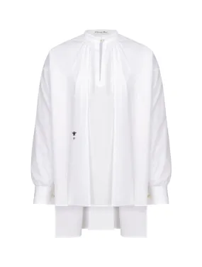 BLOUSE IN white cotton poplin