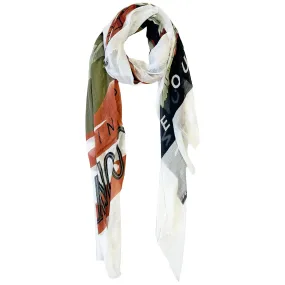 Blue Pacific Micromodal Vintage Vineyard Sonoma Scarf in Rust Olive and Black