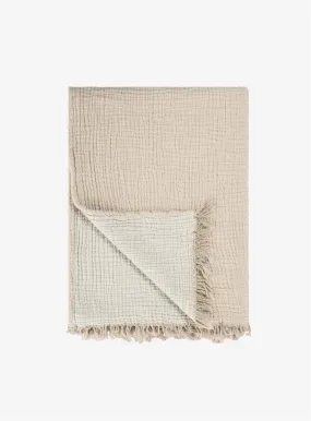 Boho Cotton Throw Blanket 130x170 Beige/Off White