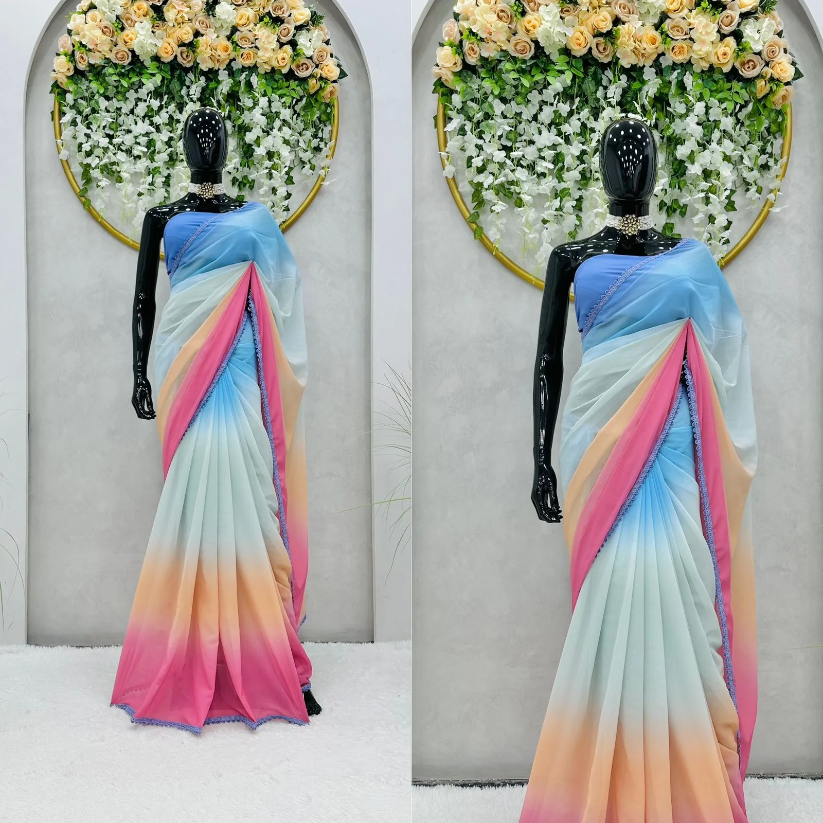 Bollywood Celebrity Aliya Bhatt Inspired Bollywood Replica Saree for Women-SSS001AB