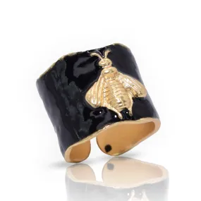 Bumblebee Ring in Black enamel