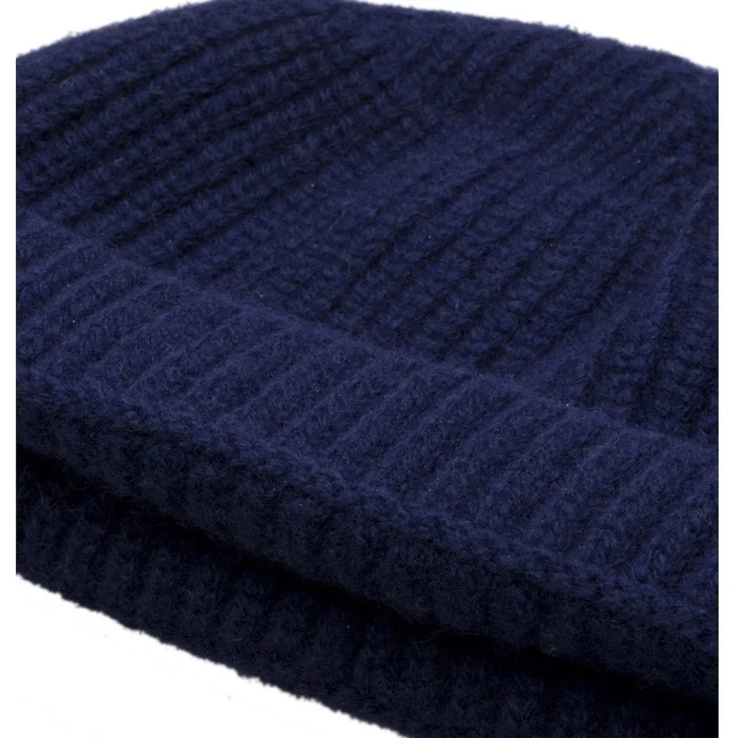 Burrows & Hare Lambswool Beanie Hat - Navy