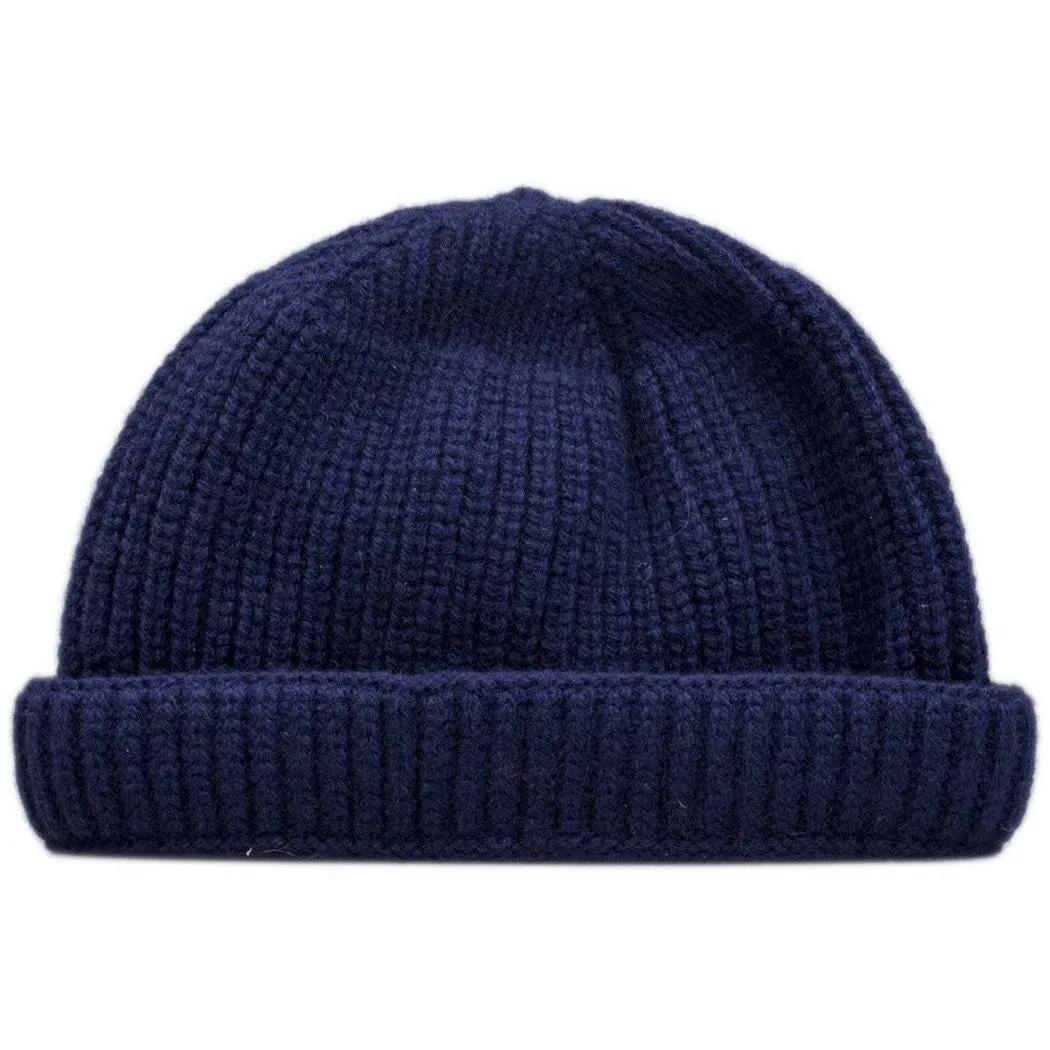 Burrows & Hare Lambswool Beanie Hat - Navy