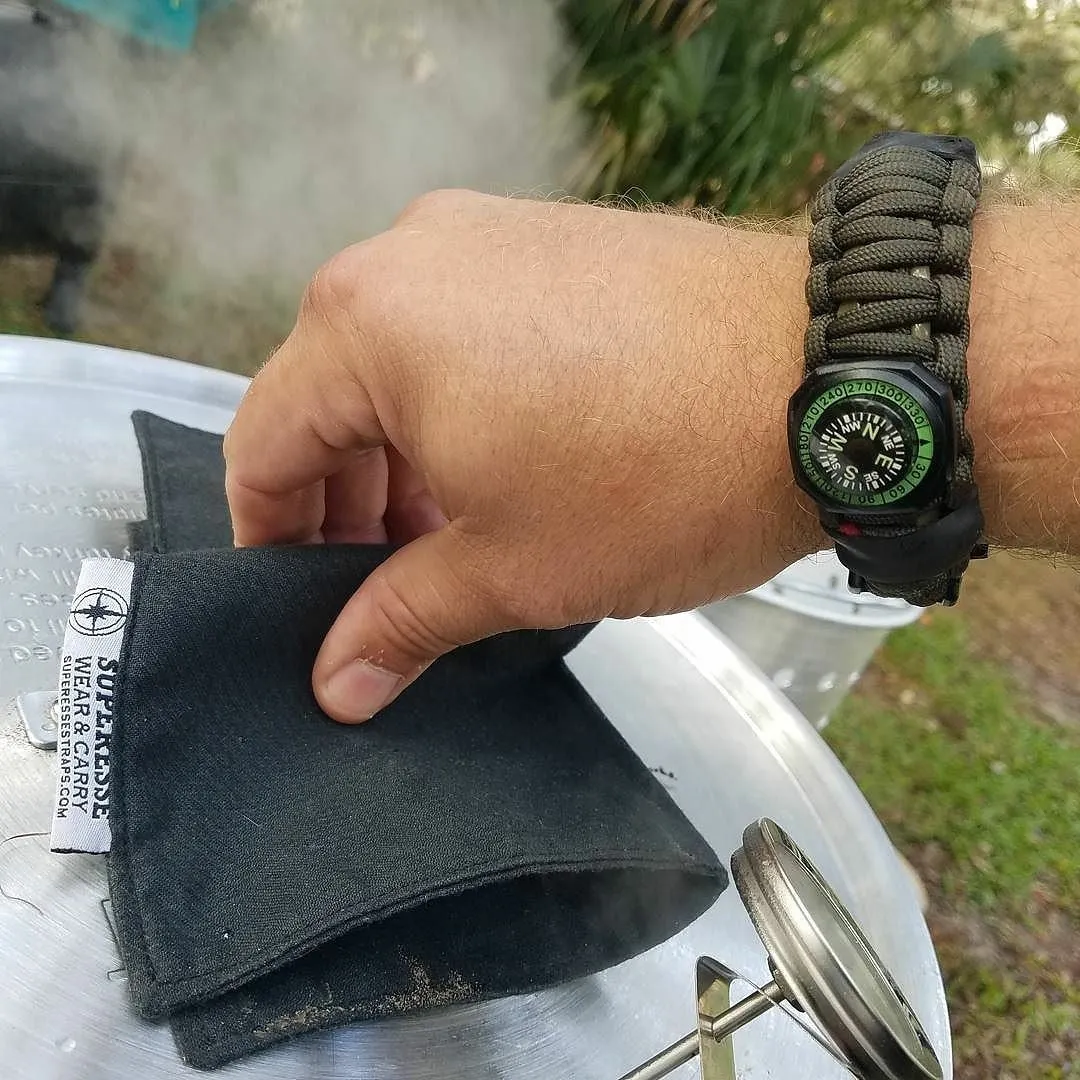 Camp Rag - Burn Proof Work Cloth built from Durable Kevlar Fabric w/ Lanyard Grommet.