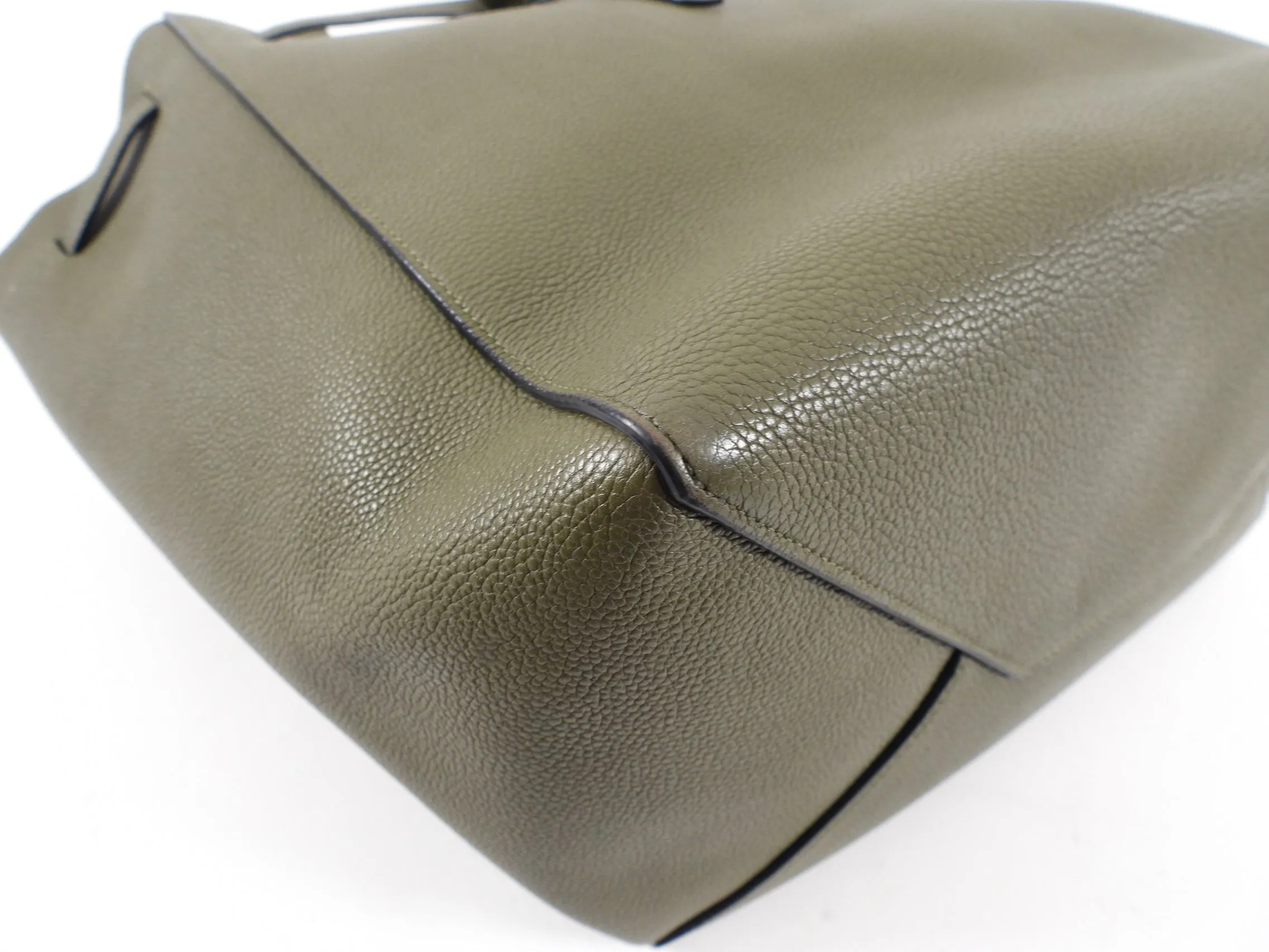 Celine Olive Green Leather Phantom Cabas Tote Bag