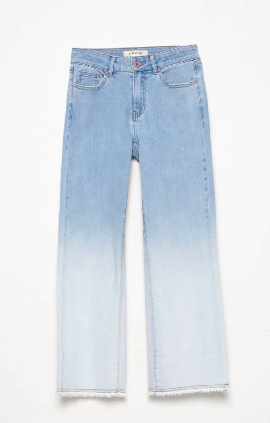 Charlie B Ombré Wide Leg Jeans - Ombre