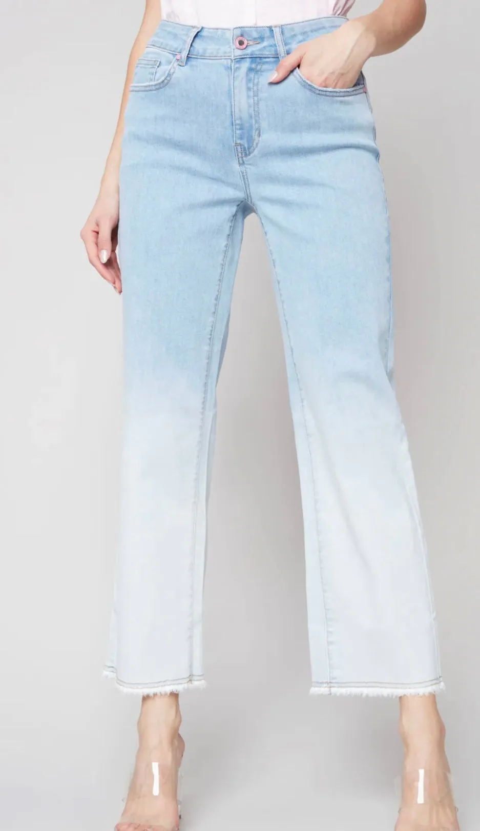 Charlie B Ombré Wide Leg Jeans - Ombre