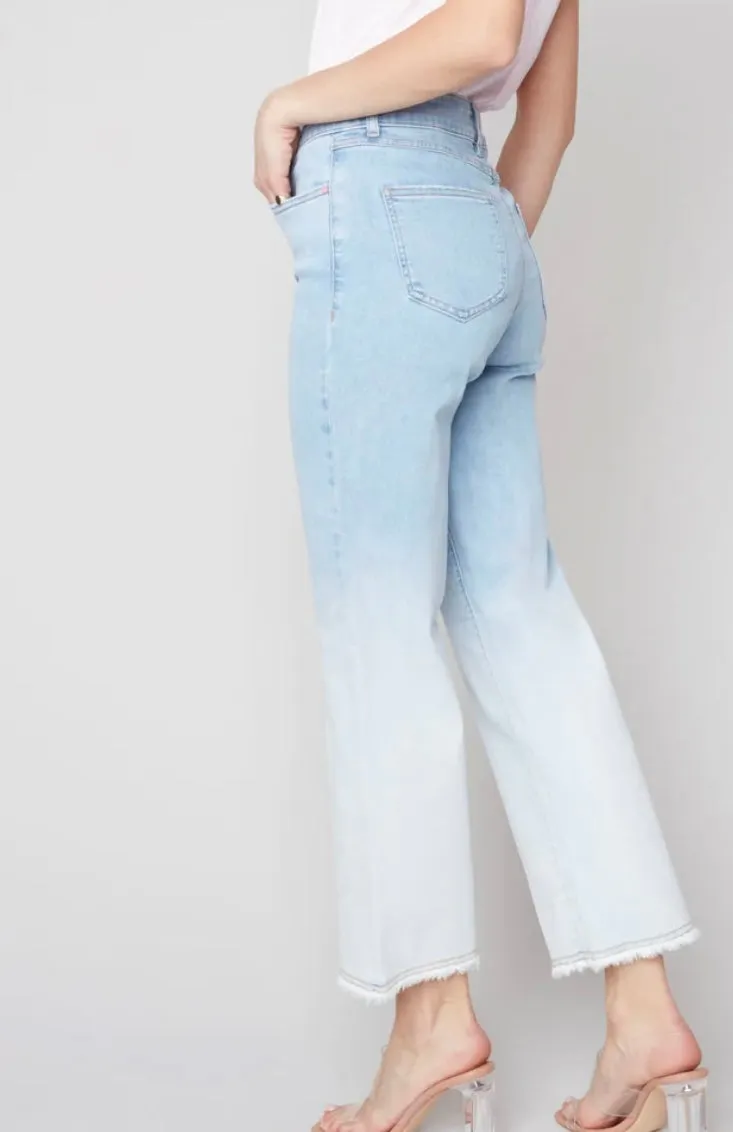 Charlie B Ombré Wide Leg Jeans - Ombre