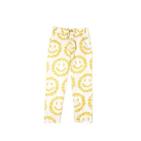 CHINA TOWN MARKET FLORAL SMILEY PANTS PAJAM-WHITE